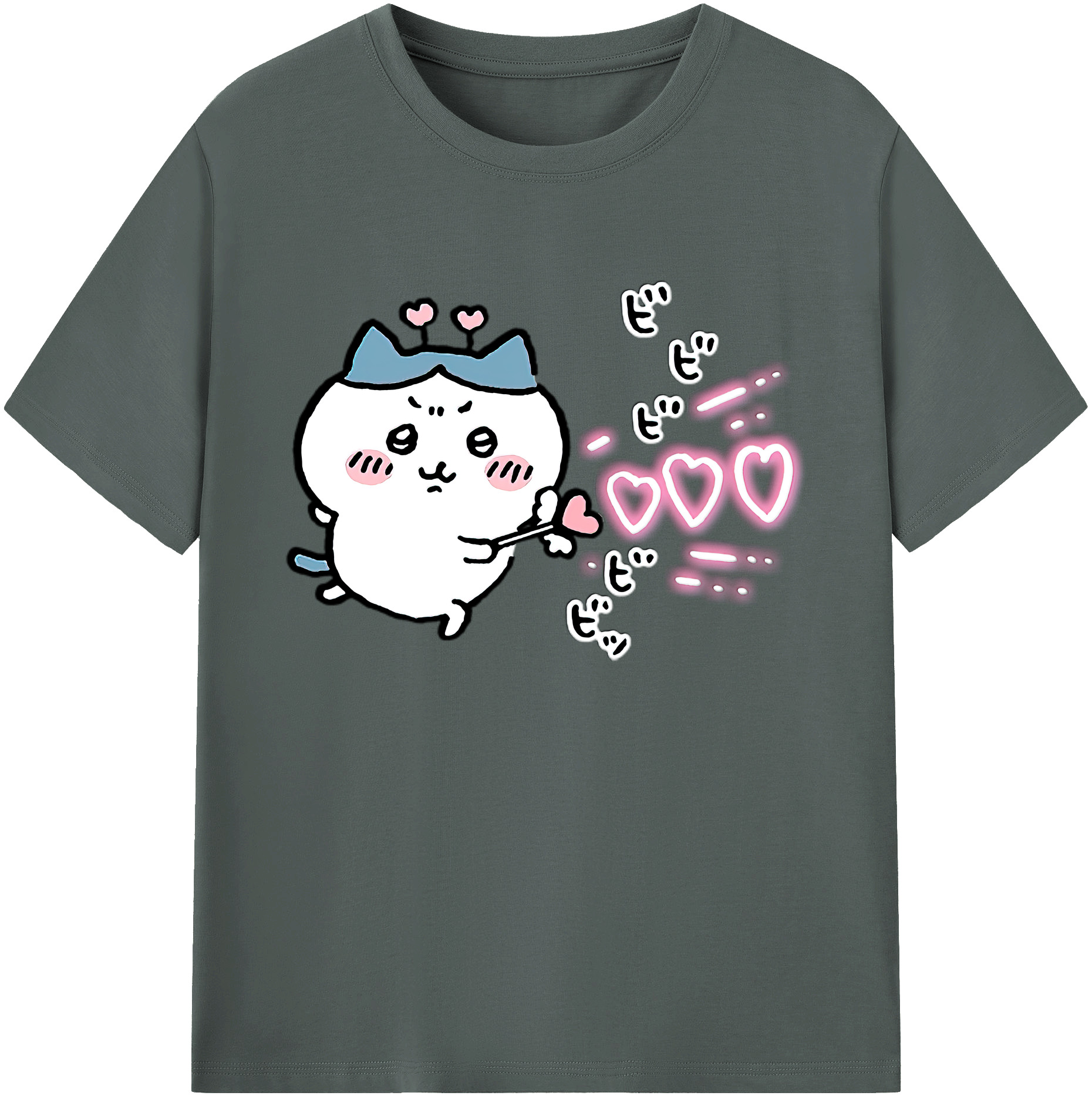 （画像用） ちいかわ ハチワレ Chii-kawa hachiware 綿100％ メンズ半袖Tシャツ｜肌触りやわらか＆通気性